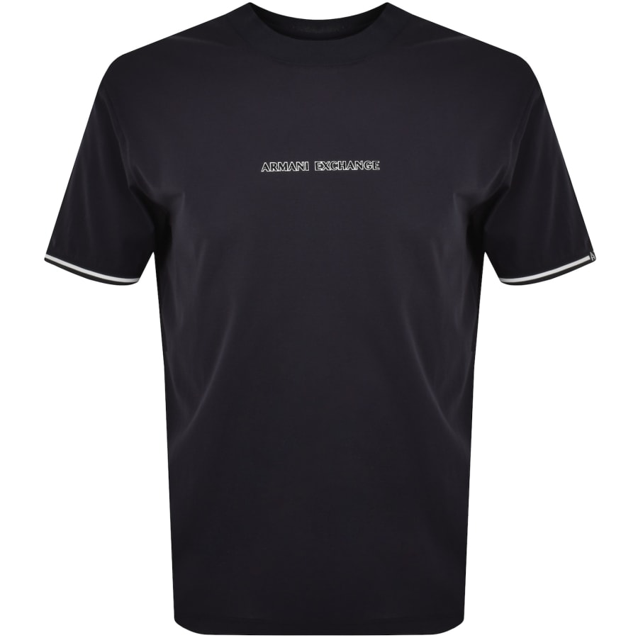 Armani Exchange Flocked Logo T Shirt Navy | Mainline